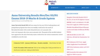 Anna University Results Nov/Dec 2018-19 - UG/PG Exams - nvshq.Org