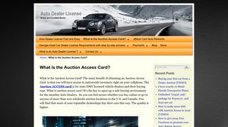What is the Auction Access Card? - auto dealer license fast