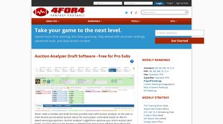 Auction Analyzer Draft Software - Free for Pro Subs | Fantasy Football