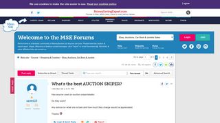What's the best AUCTION SNIPER? - MoneySavingExpert.com Forums