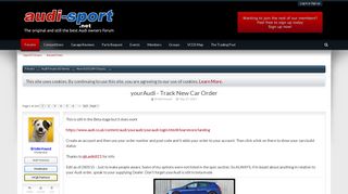 yourAudi - Track New Car Order | Audi-Sport.net