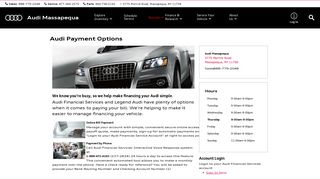 Audi Payment Options | Audi Massapequa