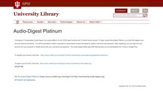 Audio-Digest Platinum | University Library