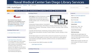 AudioDigest - CME - LibGuides at Naval Medical Center San Diego