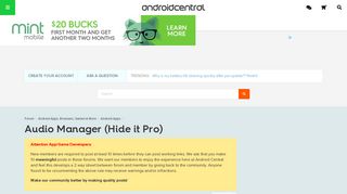 Audio Manager (Hide it Pro) - Android Forums at AndroidCentral.com
