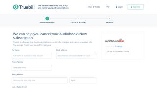 Cancel Audiobooks Now - Truebill
