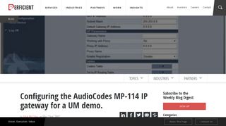 Configuring the AudioCodes MP-114 IP gateway for a UM demo ...