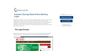 Audubon Savings Bank Online Banking Login | banklogindir.com ...