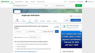 Augsburger Aktienbank Werkstudent Jobs in Augsburg, Bayern ...