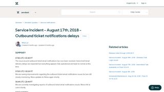 Service Incident - August 17th, 2018 - Outbound ticket notifications ...
