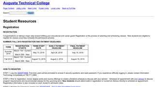 Student Resources - Registration - Augusta Technical College