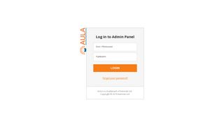 Log in to Admin Panel - AULA