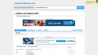 email.aultman.com at Website Informer. Outlook. Visit Email Aultman.