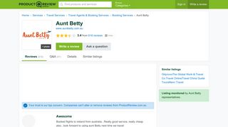 Aunt Betty Reviews - ProductReview.com.au