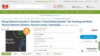 Rising Software Auralia 5 / Musition 5 Cloud Edition 197132 B&H