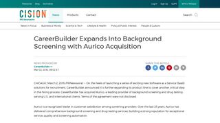 CareerBuilder Expands Into Background Screening with Aurico ...