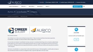 Announcement Letter - Aurico. A CareerBuilder Company