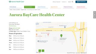 BayCare Health Center Ã¢Â€Â“ W Mason St | Aurora Health Care