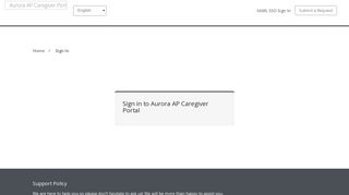 Log in | Aurora AP Caregiver Portal