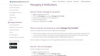 myAurora Emails & Messaging FAQs | Aurora Health Care