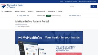 MyHealthONE Patient Portal | Medical Center of Aurora