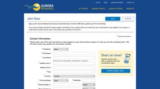 Join now - Aurora Rewards