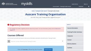 Auscare Training Organisation - 52578 - MySkills