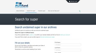 Search unclaimed super - AUSfund