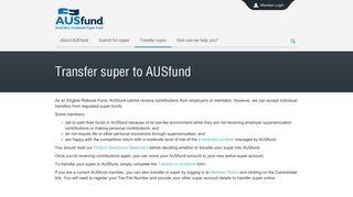 Transfer super to AUSfund
