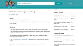Standard User not showing in Access Manager - Technical Help Desk