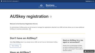 Administrator AUSkey - Business Registration Service - Business.gov.au