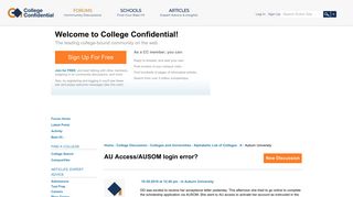 AU Access/AUSOM login error? — College Confidential