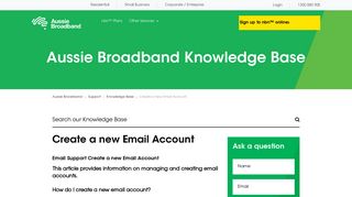 Create a new Email Account | Aussie Broadband