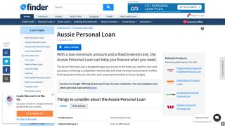 Aussie Personal Loan - Interest Rates From 12.99% | finder.com.au
