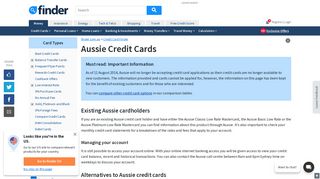Aussie credit cards comparison & reviews | finder.com.au