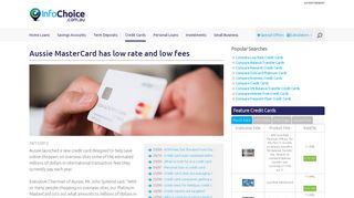 Aussie MasterCard has low rate and low fees | CreditCard | InfoChoice