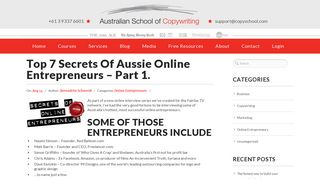 Top 7 Secrets of Aussie Online Entrepreneurs – Part 1. - Australian ...