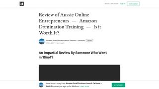 Review of Aussie Online Entrepreneurs — Amazon Domination ...