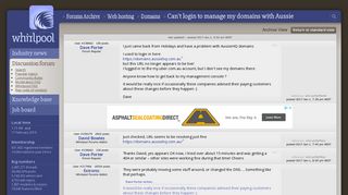 Can't login to manage my domains with Aussie - Domains - Web ...