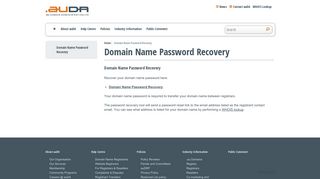 Domain Name Password Recovery » auDA
