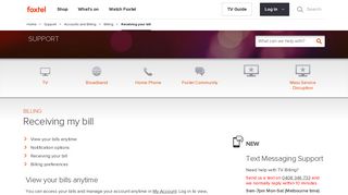 Receiving my bill - Accounts & billing - Foxtel Support