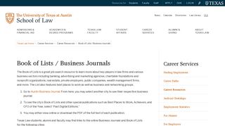 Book of Lists / Business Journals | Texas Law | Career Services