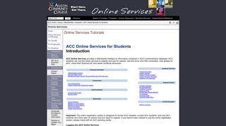 ACC Online Services for Students - Austin Community College District