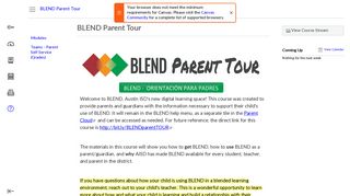 AISD BLEND Parent Tour