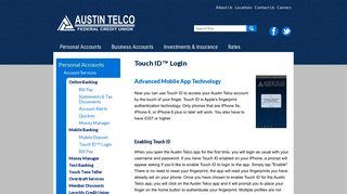Touch ID™ Login - Austin Telco Federal Credit Union