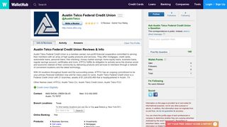 Austin Telco Federal Credit Union Reviews: 11 User Ratings