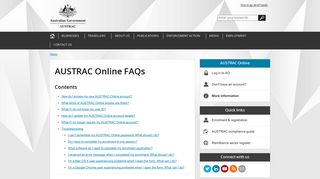 AUSTRAC Online FAQs | Australian Transaction Reports and Analysis ...