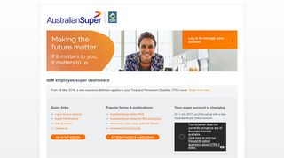 IBM employee super dashboard - AustralianSuper