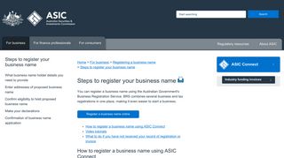 Steps to register your business name | ASIC - Australian Securities ...
