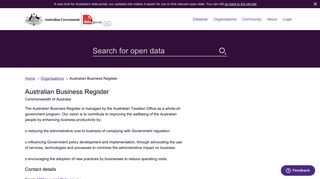 Australian Business Register | Organisations | data.gov.au - beta